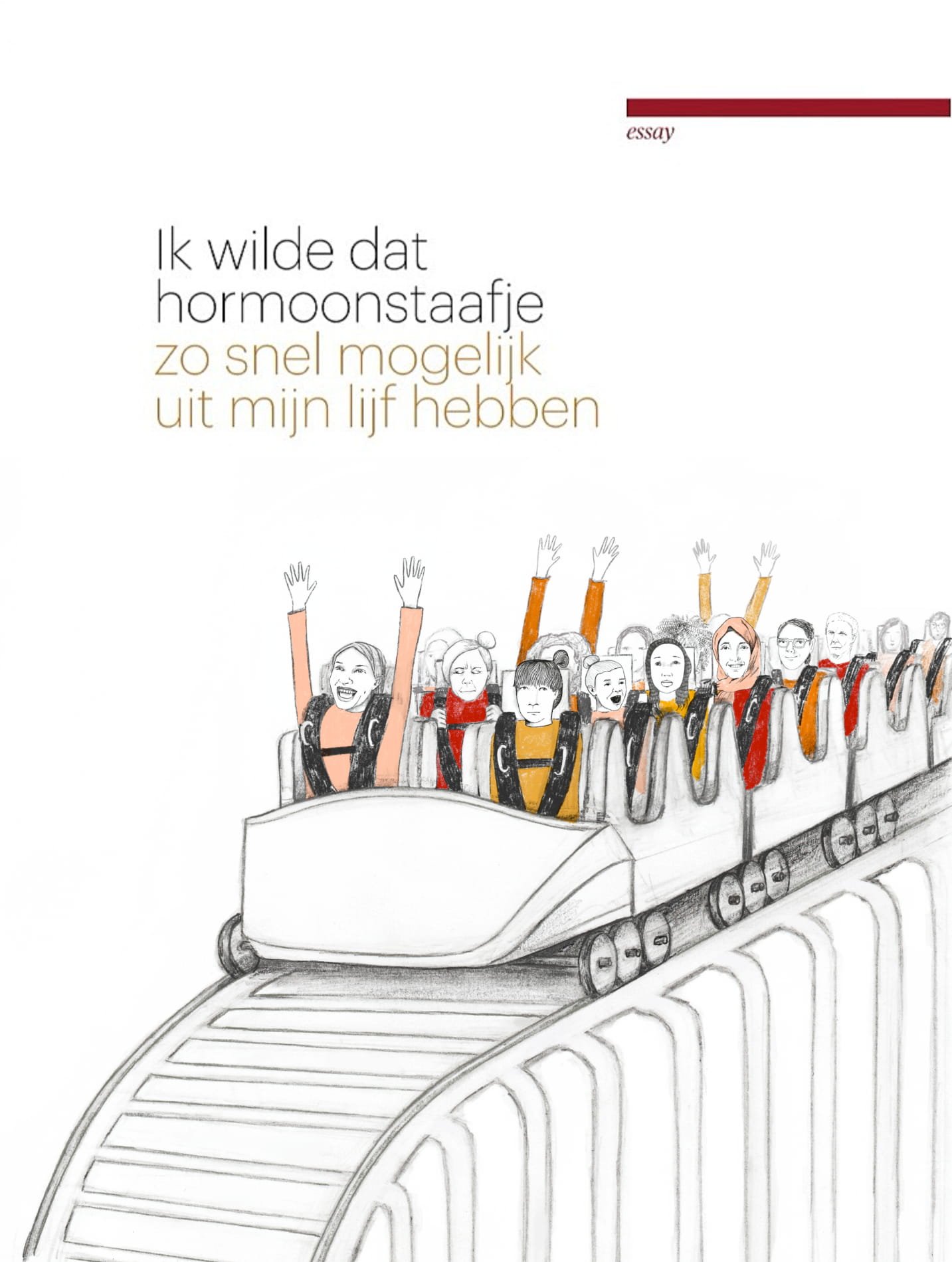 TIJDGEEST TROUW hormonenachtbaan_hormonale achtbaan van de vrouw_illustratie_redactioneel_irma van osch TIJDGEEST TROUW hormonenachtbaan_hormonale achtbaan van de vrouw_illustratie_redactioneel_irma van osch