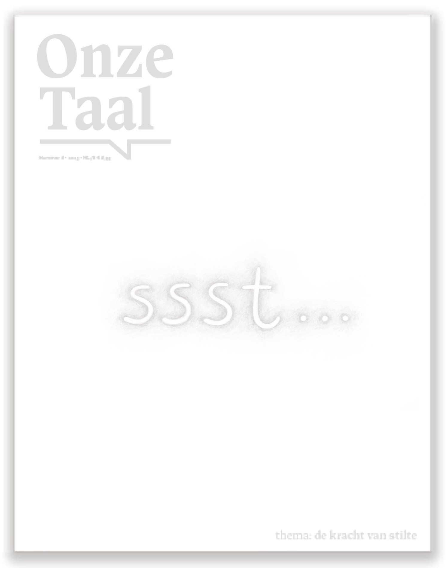 cover Onze Taal Themanummer stilte ssst_illustratie_redactioneel_irma van osch cover Onze Taal Themanummer stilte ssst_illustratie_redactioneel_irma van osch