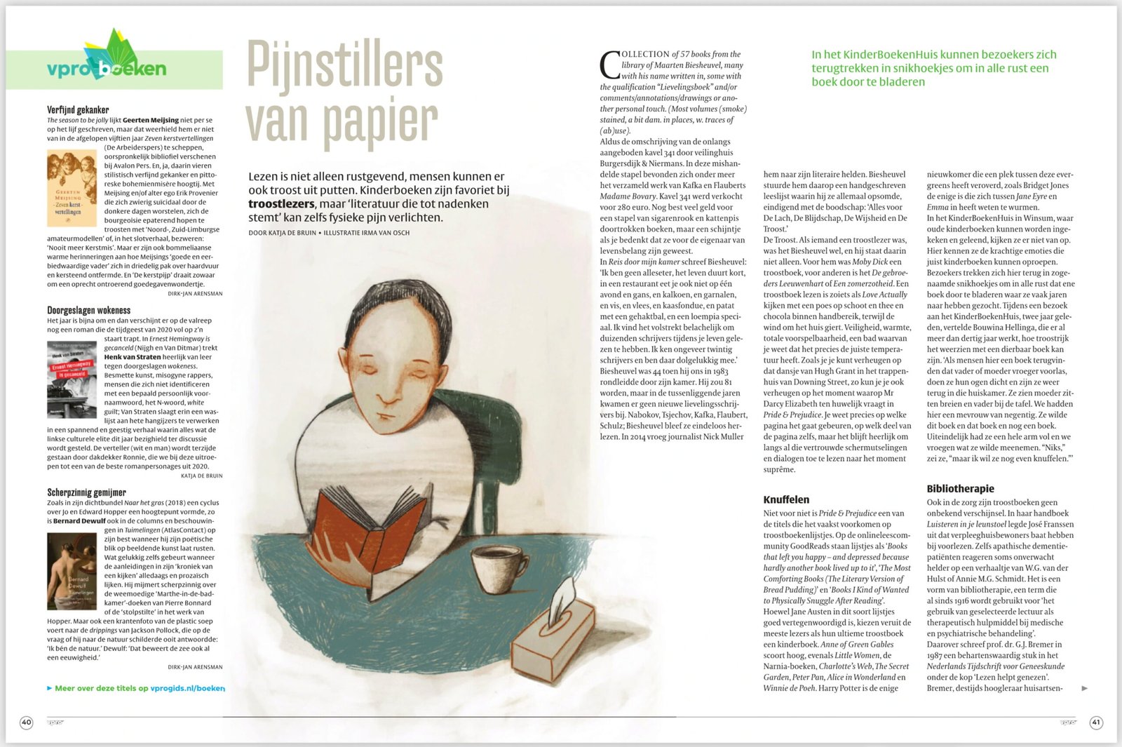 Pijnstillers van Papier_illustratie_VPROgids_irma van osch_boeken en poezie Pijnstillers van Papier_illustratie_VPROgids_irma van osch_boeken en poezie