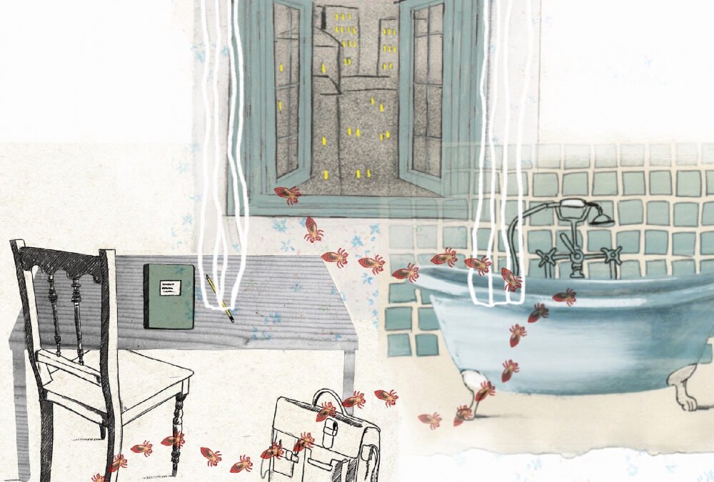 16 illustratie vprogids  – Solenoïde – Mircea Cartarescu – Doordesemd van mystiek – illustratie Irma van Osch – boeken en poezie