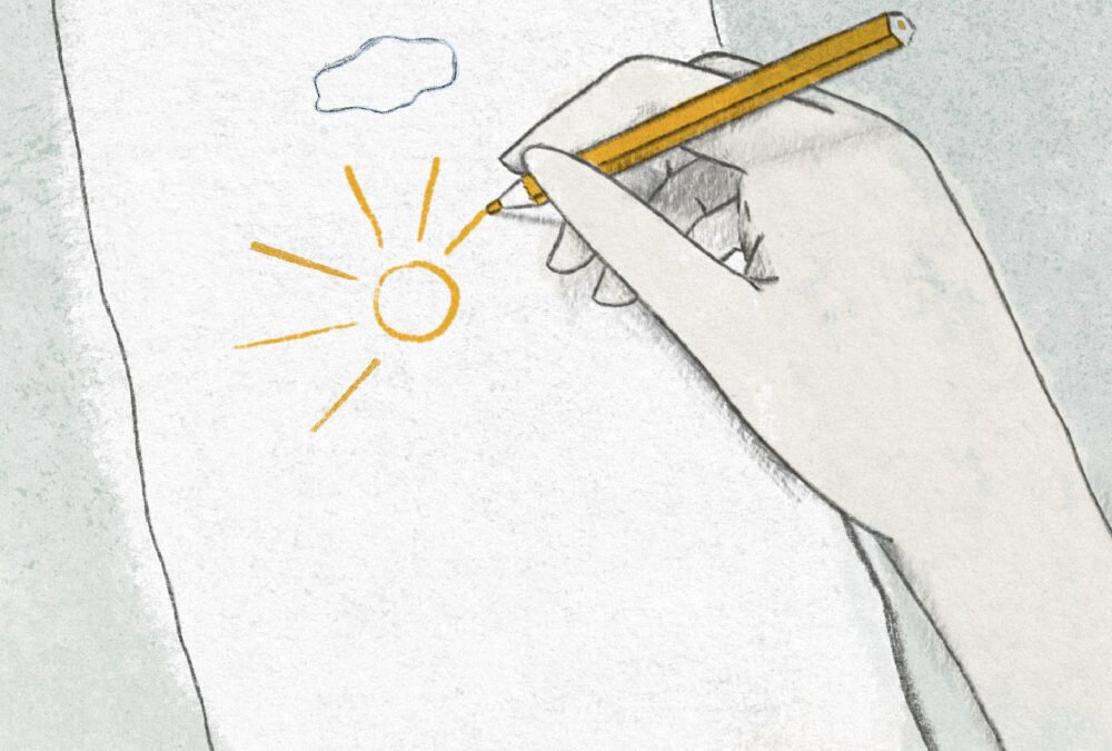 18 illustratie eigen werk dagdromen – dromen op papier – here comes the sun – ready to shine – irma van osch – boeken en poezie