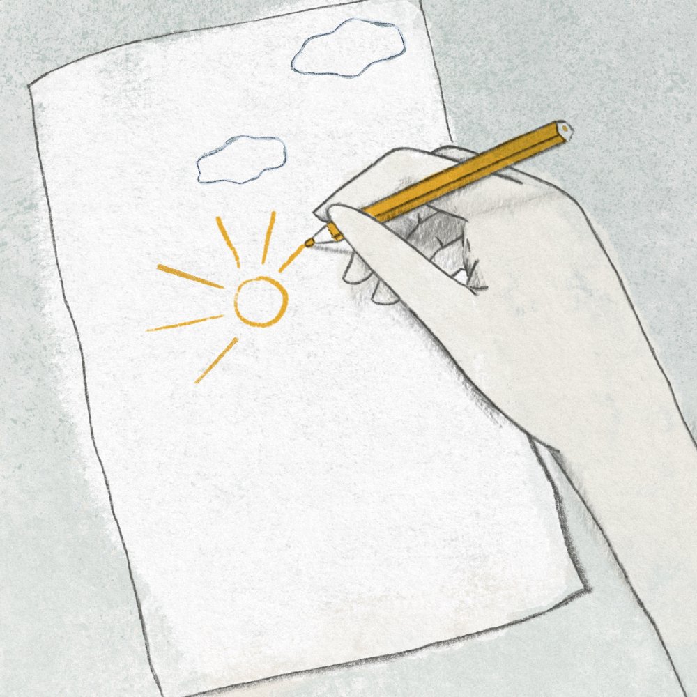 18 illustratie eigen werk dagdromen – dromen op papier – here comes the sun – ready to shine – irma van osch – boeken en poezie